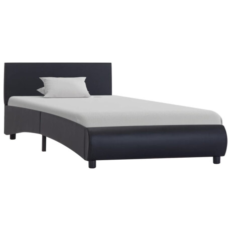 vidaXL Bedframe met LED kunstleer zwart 90x200 cm afbeelding2 - 1