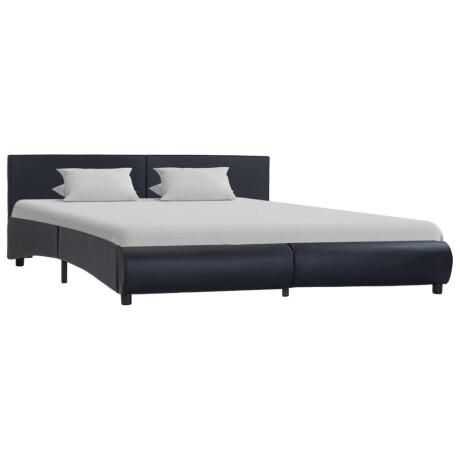 vidaXL Bedframe met LED kunstleer zwart 180x200 cm afbeelding2 - 1