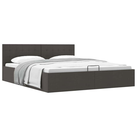 vidaXL Bedframe met hydraulische opslag stof donkergrijs 180x200 cm afbeelding2 - 1