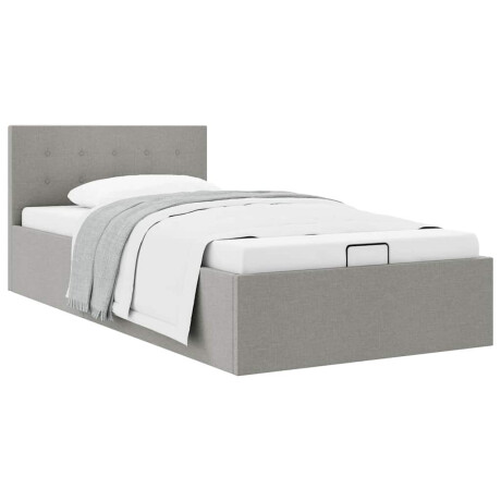 vidaXL Bedframe met hydraulische opslag stof lichtgrijs 90x200 cm afbeelding2 - 1