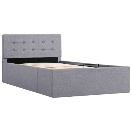 vidaXL Bedframe met hydraulische opslag stof lichtgrijs 100x200 cm afbeelding2 - 1