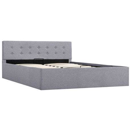 vidaXL Bedframe met hydraulische opslag stof lichtgrijs 140x200 cm afbeelding2 - 1