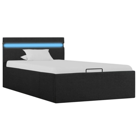 vidaXL Bedframe met opbergruimte en LED stof donkergrijs 100x200 cm afbeelding2 - 1