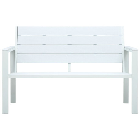vidaXL Tuinbank hout-look 120 cm HDPE wit afbeelding2 - 1