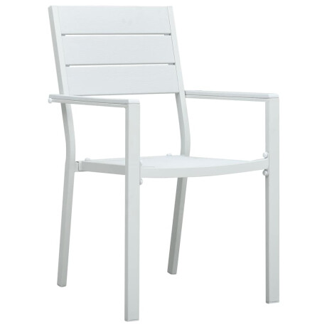 vidaXL Tuinstoelen 4 st hout-look HDPE wit afbeelding2 - 1
