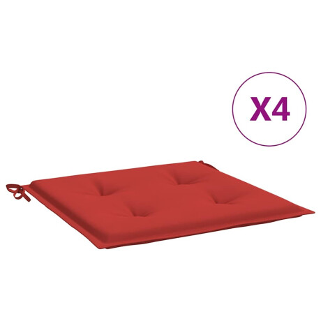 vidaXL Tuinstoelkussens 4 st 40x40x4 cm oxford stof rood afbeelding2 - 1