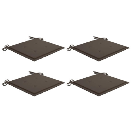 vidaXL Tuinstoelkussens 4 st 40x40x4 cm oxford stof taupe afbeelding2 - 1