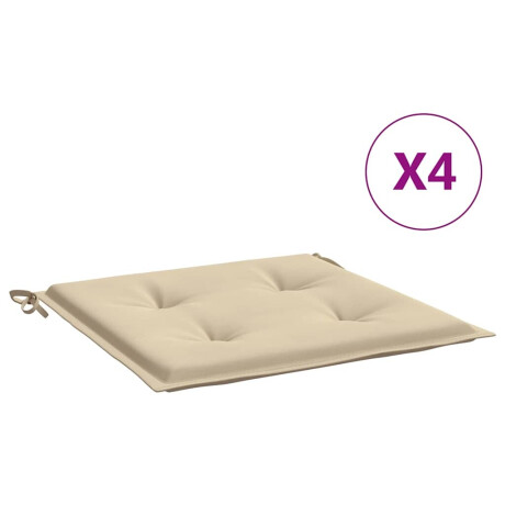 vidaXL Tuinstoelkussens 4 st 40x40x4 cm oxford stof beige afbeelding2 - 1