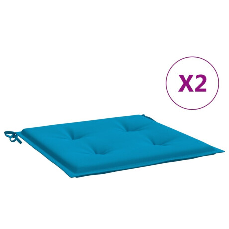 vidaXL Tuinstoelkussens 2 st 50x50x3 cm stof blauw afbeelding2 - 1