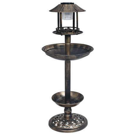 vidaXL Vogelbadje met solar LED-verlichting kunststof afbeelding2 - 1