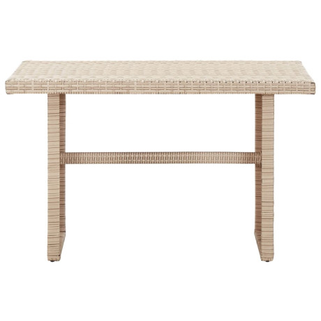 vidaXL Tuintafel 110x60x67 cm poly rattan beige afbeelding2 - 1