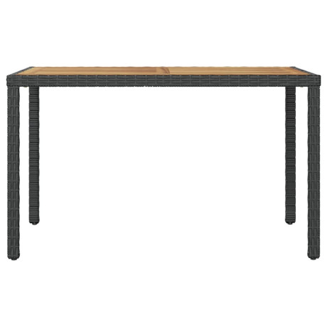 vidaXL Tuintafel 123x60x74 cm massief acaciahout zwart en bruin afbeelding2 - 1