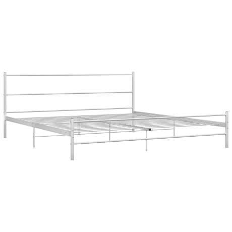 vidaXL Bedframe metaal wit 200x200 cm afbeelding2 - 1