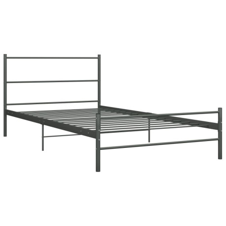 vidaXL Bedframe metaal grijs 90x200 cm afbeelding2 - 1