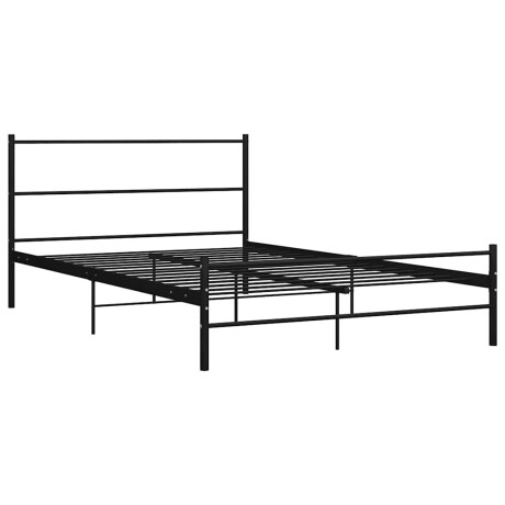 vidaXL Bedframe met hoofdeinde zonder matras 140x200 cm metaal zwart afbeelding2 - 1