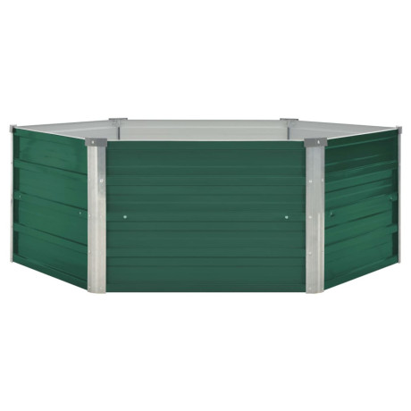 vidaXL Plantenbak verhoogd 129x129x46 cm gegalvaniseerd staal groen afbeelding2 - 1