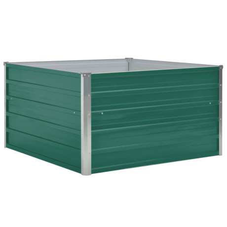 vidaXL Plantenbak verhoogd 100x100x45 cm gegalvaniseerd staal groen afbeelding2 - 1