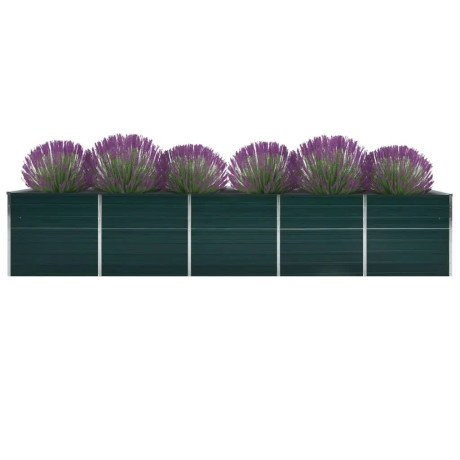 vidaXL Plantenbak verhoogd 400x80x45 cm gegalvaniseerd staal groen afbeelding2 - 1