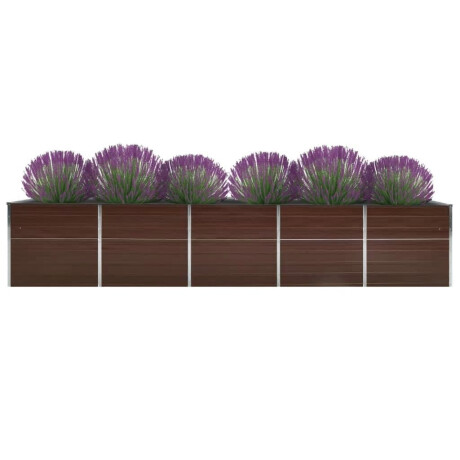 vidaXL Plantenbak verhoogd 400x80x45 cm gegalvaniseerd staal bruin afbeelding2 - 1