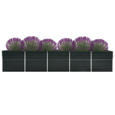 vidaXL Plantenbak verhoogd 400x80x45 cm gegalvaniseerd staal antraciet afbeelding2 - 1