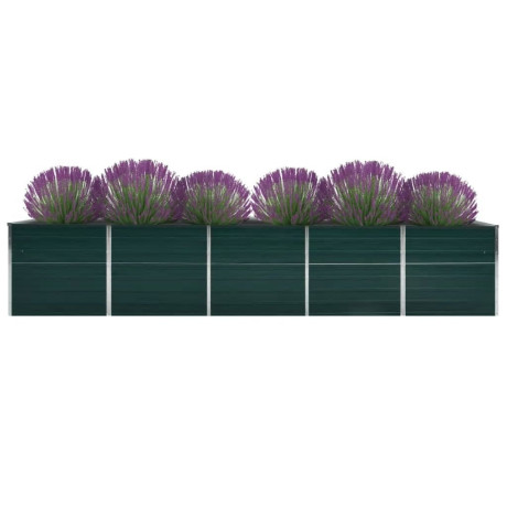 vidaXL Plantenbak verhoogd 400x80x77 cm gegalvaniseerd staal groen afbeelding2 - 1