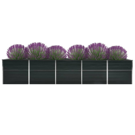 vidaXL Plantenbak verhoogd 400x80x77 cm gegalvaniseerd staal antraciet afbeelding2 - 1