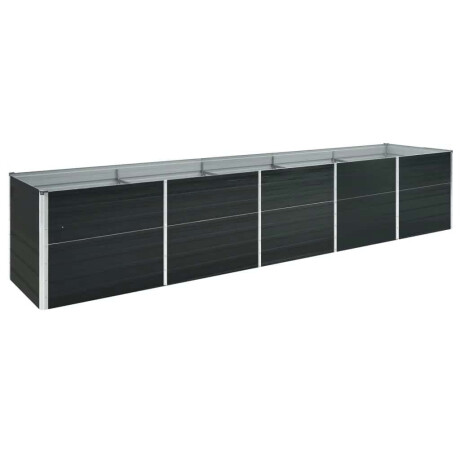 vidaXL Plantenbak verhoogd 400x80x77 cm gegalvaniseerd staal antraciet afbeelding2 - 1