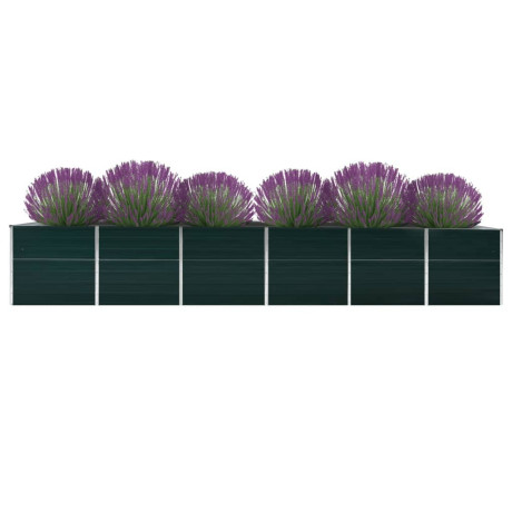 vidaXL Plantenbak verhoogd 480x80x77 cm gegalvaniseerd staal groen afbeelding2 - 1