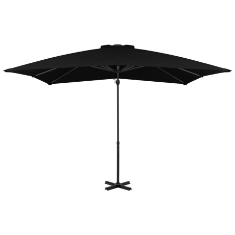 vidaXL Zweefparasol met aluminium paal 250x250 cm zwart afbeelding2 - 1