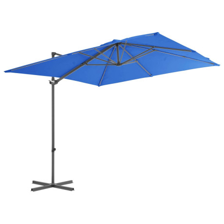 vidaXL Zweefparasol met stalen paal 250x250 cm azuurblauw afbeelding2 - 1