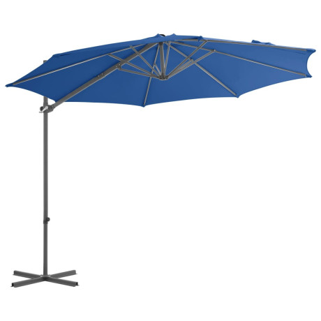 vidaXL Zweefparasol met stalen paal 300 cm azuurblauw afbeelding2 - 1