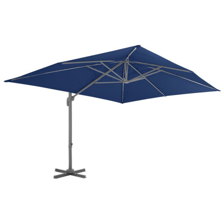 vidaXL Zweefparasol met aluminium paal 4x3 m azuurblauw afbeelding2 - 1