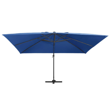 vidaXL Zweefparasol met LED en aluminium paal 400x300 cm azuurblauw afbeelding2 - 1