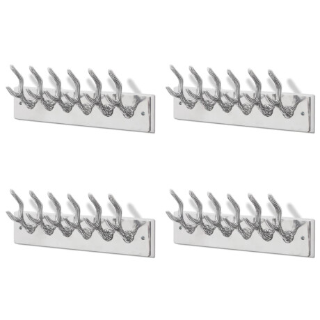 vidaXL Kapstokken 4 st aluminium zilverkleurig afbeelding2 - 1