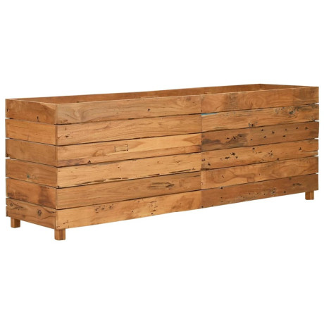 vidaXL Plantenbak verhoogd 150x40x55 cm gerecycled teakhout en staal afbeelding2 - 1