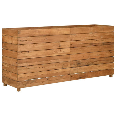 vidaXL Plantenbak verhoogd 150x40x72 cm gerecycled teakhout en staal afbeelding2 - 1