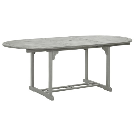 vidaXL Tuintafel 200x100x75 cm massief acaciahout grijs afbeelding2 - 1