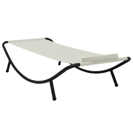 vidaXL Tuinbed 200x90 cm staal crème afbeelding2 - 1