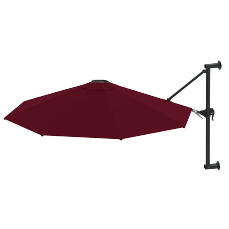 vidaXL Wandparasol met metalen paal 300 cm bordeauxrood afbeelding2 - 1