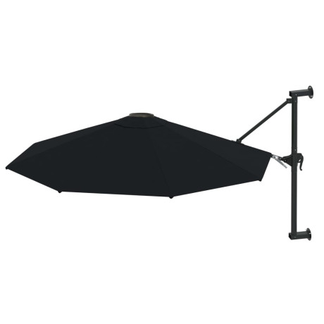 vidaXL Wandparasol met metalen paal 300 cm zwart afbeelding2 - 1