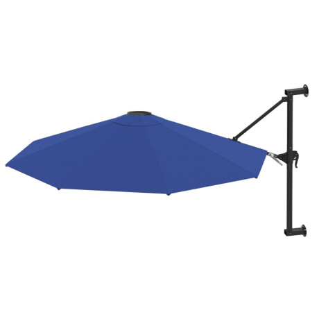 vidaXL Wandparasol met metalen paal 300 cm blauw afbeelding2 - 1