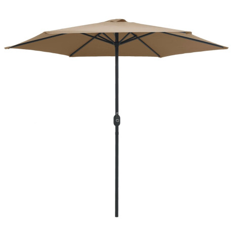 vidaXL Parasol met aluminium paal 270x246 cm taupe afbeelding2 - 1