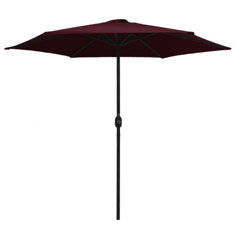 vidaXL Parasol met aluminium paal 270x246 cm bordeauxrood afbeelding2 - 1