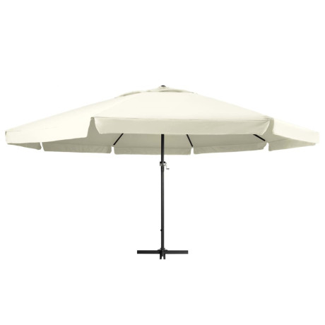 vidaXL Parasol met aluminium paal 600 cm zandwit afbeelding2 - 1