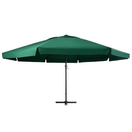 vidaXL Parasol met aluminium paal 600 cm groen afbeelding2 - 1