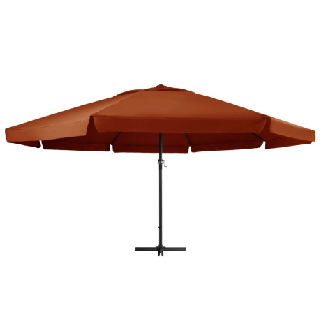 vidaXL Parasol met aluminium paal 600 cm terracottakleurig afbeelding2 - 1