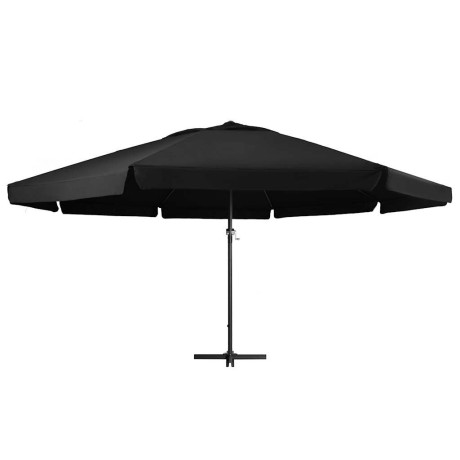 vidaXL Parasol met aluminium paal 600 cm zwart afbeelding2 - 1