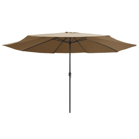 vidaXL Parasol met metalen paal 390 cm taupe afbeelding2 - 1