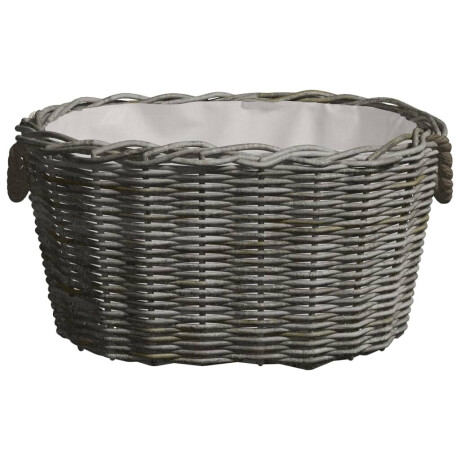 vidaXL Houtmand met handvatten 59x42x28 cm wilgenhout grijs afbeelding2 - 1