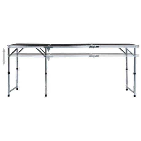 vidaXL Campingtafel inklapbaar 180x60 cm aluminium grijs afbeelding2 - 1